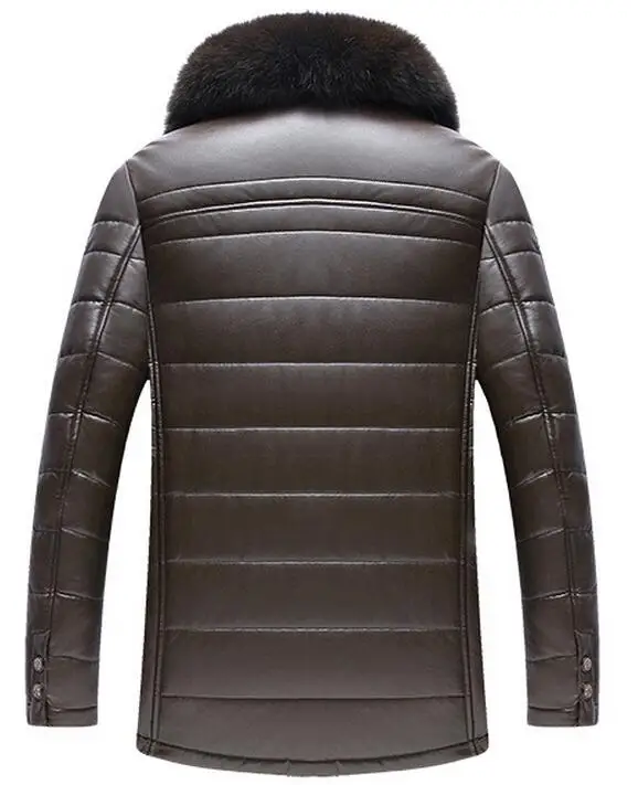 Зимняя мужская новая модная теплая куртка с воротником из лисьего меха | Мужская