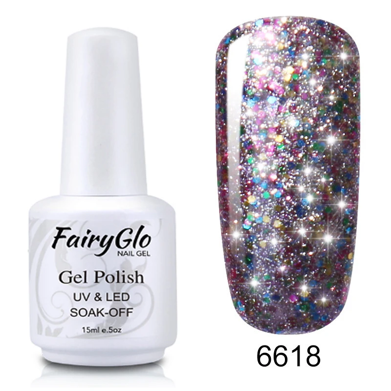 FairyGlo 15 мл Звездный Bling УФ-гель для ногтей светодиодный Гель-лак краска Гель-лак Гибридный лак Полупостоянный лак для ногтей - Цвет: 6618