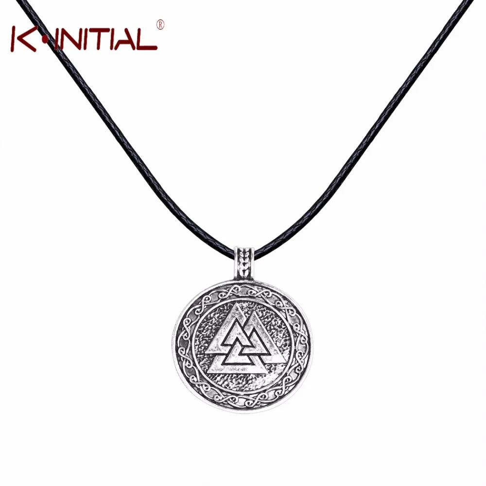 Kinitial Valknut ожерелье с кулоном викинга Викинг скандинавский древнеисландский