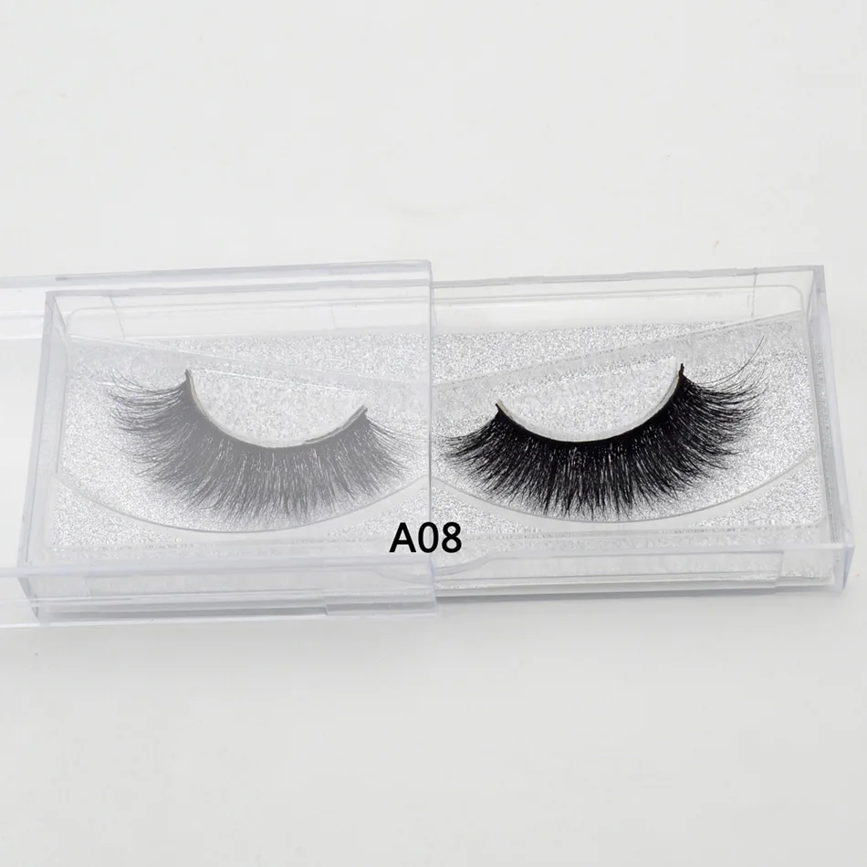 A08 3D норки Lashes Ресницы Накладные ресницы мягкие Красота multi-стили ресницы с блестками упаковка ручной работы для Макияж a01-a10 - Длина: A08