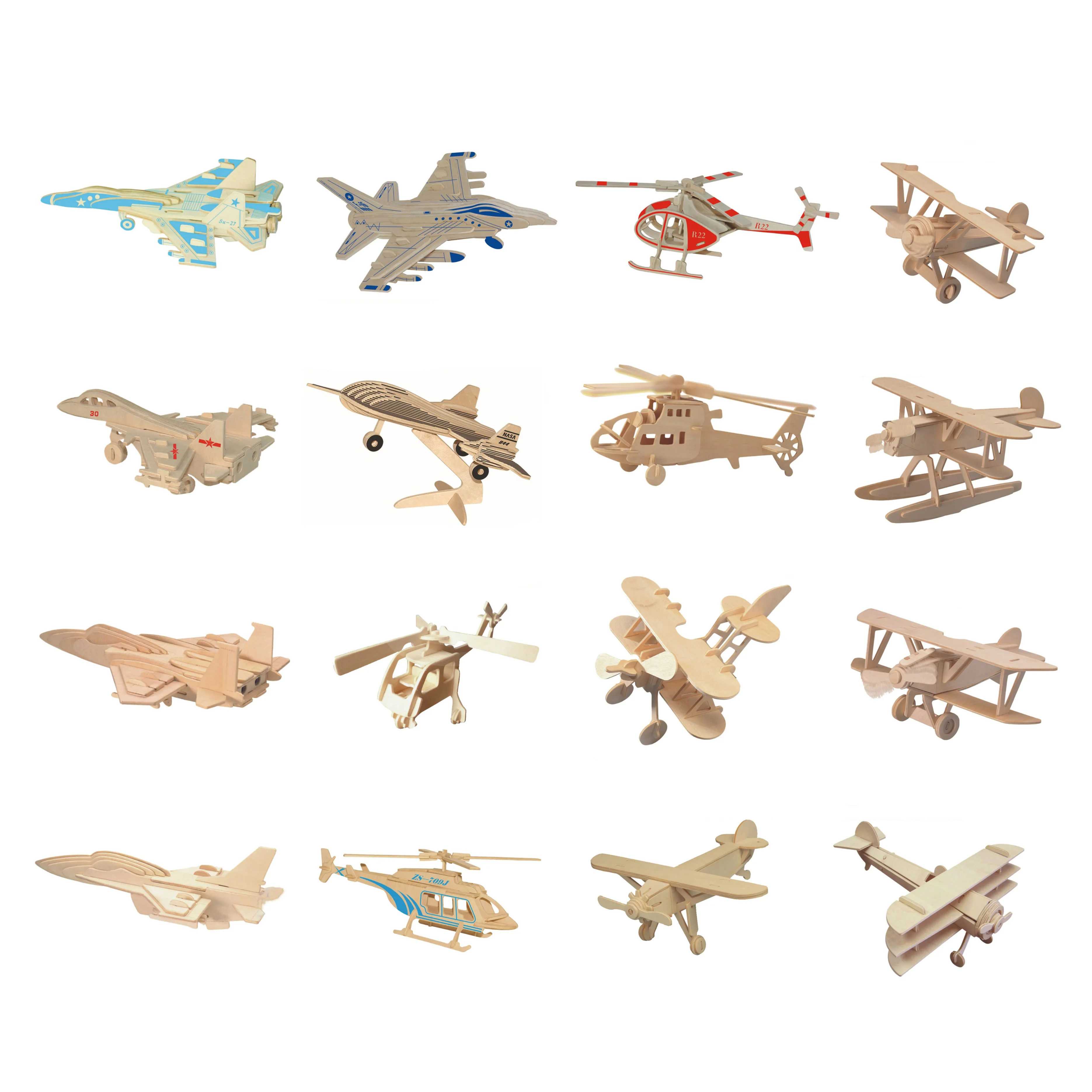 Chanycore Детские Обучающие Развивающие деревянные игрушки 3D пазл самолет вертолет Su