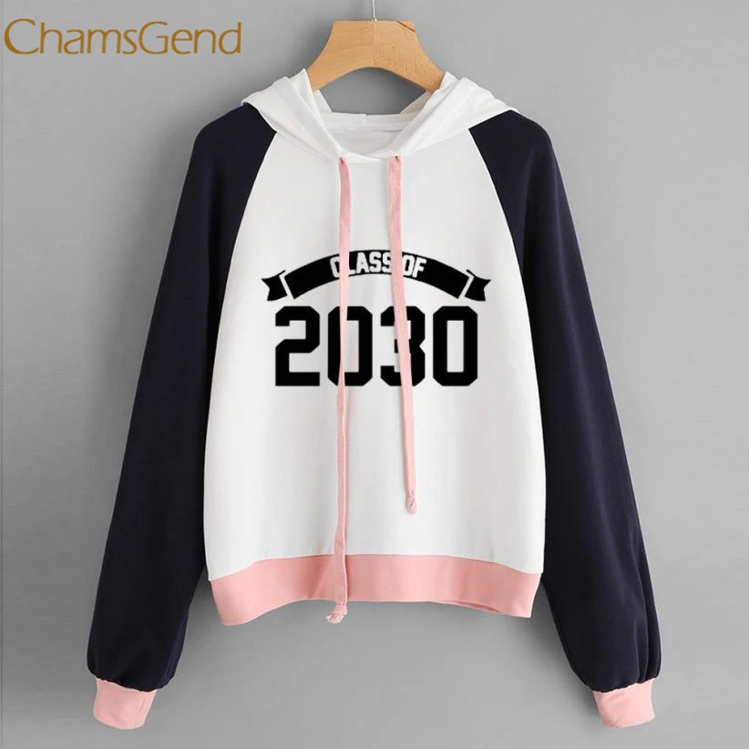 Модная женская толстовка с принтом CHAMSGEND 2030 толстовки реглан блуза длинным