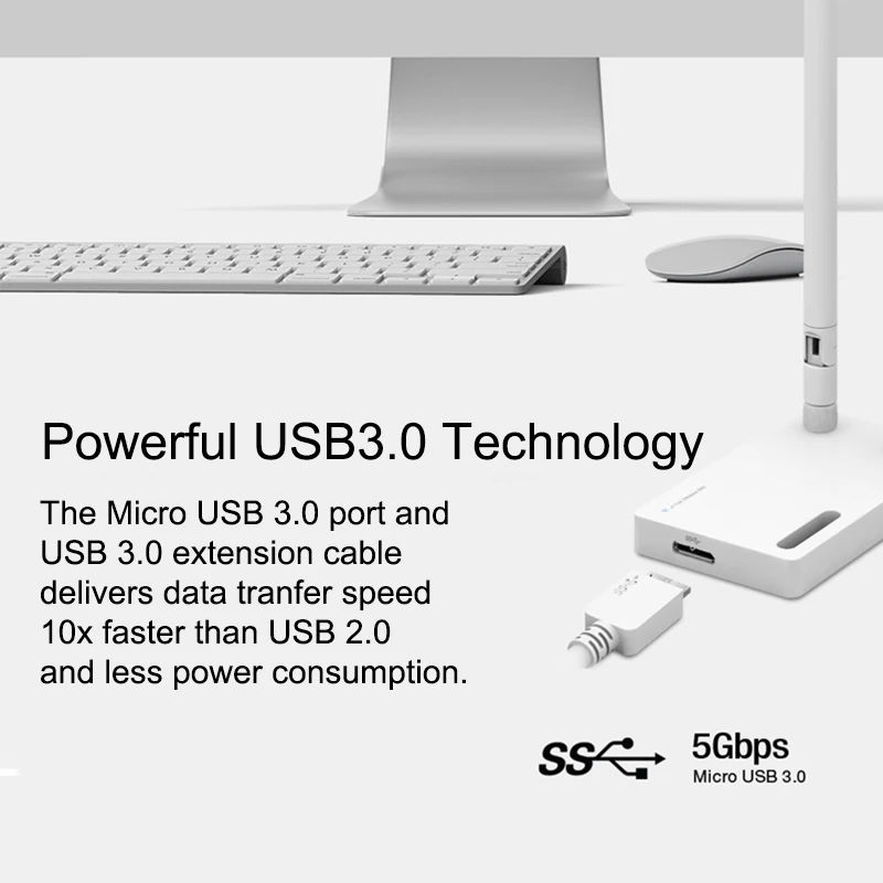 TOTOLINK A2000UA AC1200 USB Dual Band Беспроводной Wi Fi сетевой адаптер с 2 * 5dBi внешние съемные