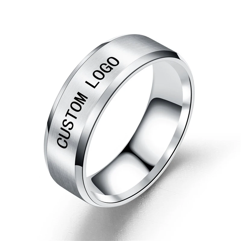 Обручальное кольцо 8 мм для мужчин и женщин логотип сделай сам цвет