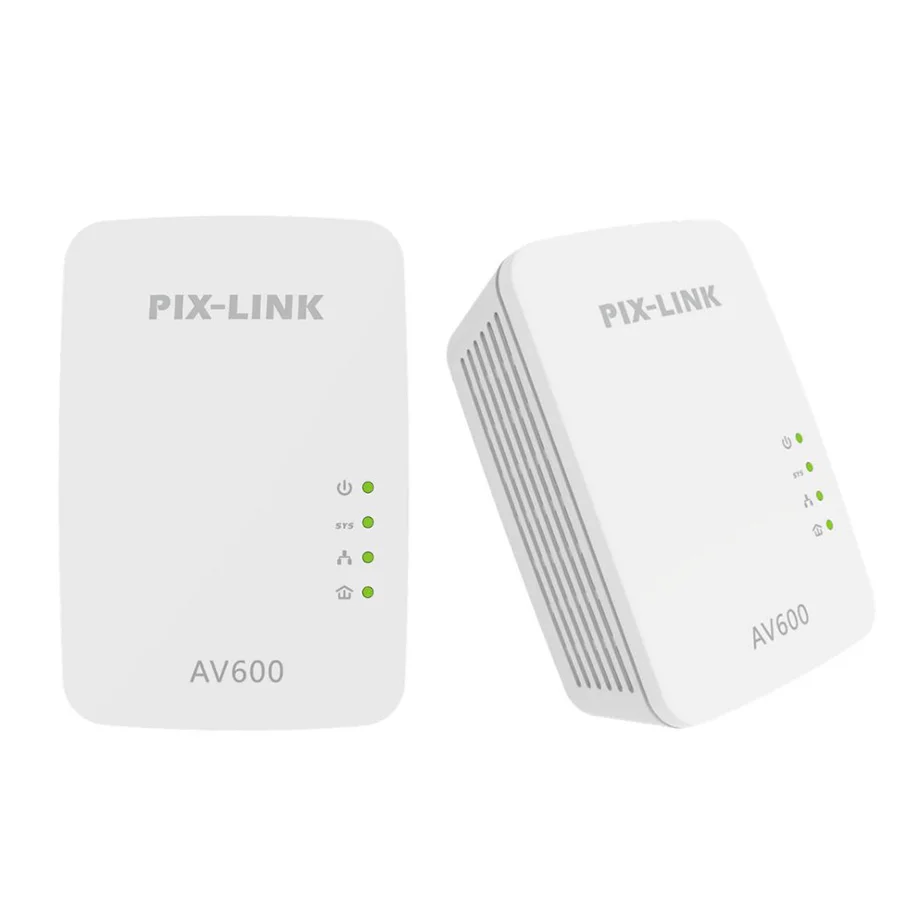 1 пара PIXLINK PL01A 600 Mbps Powerline адаптер Starter Kit сетевой адаптер, AV600 Ethernet ПЛК адаптер Высокая совместимость с IPTV Homeplug