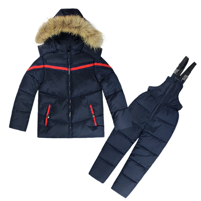 Зимняя куртка для мальчика комплект из 2 предметов + комбинезон детей теплая
