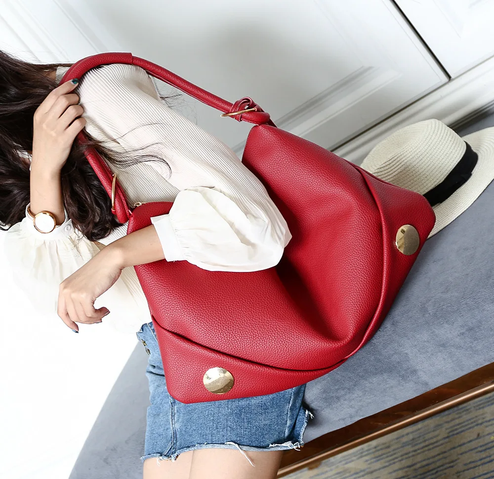 Сумки через плечо для женщин 2019 красные Ретро Роскошные дамские большие
