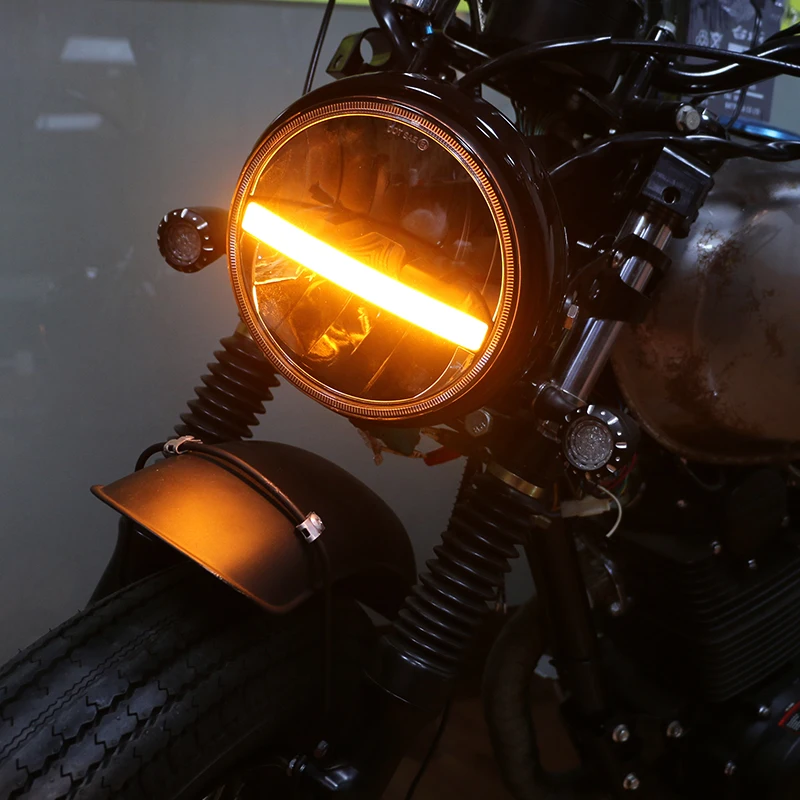 Универсальный 7 дюймов мотоциклетные светодиодный фар Ретро фары для Honda Kawasaki Suzuki Yamaha Harley sporster 883 1200