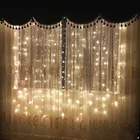 Водонепроницаемый декоративный 3x3 метра 300 LED3X1 MTR3X1. 5MTR Рождественская гирлянда сказочная Свадебная занавеска свет теплый белый