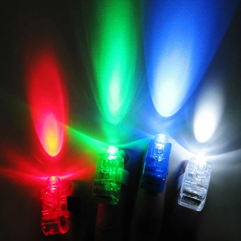 1 шт. Забавный палец кольцо лампа лазерный свет цветной LED вверх игрушка