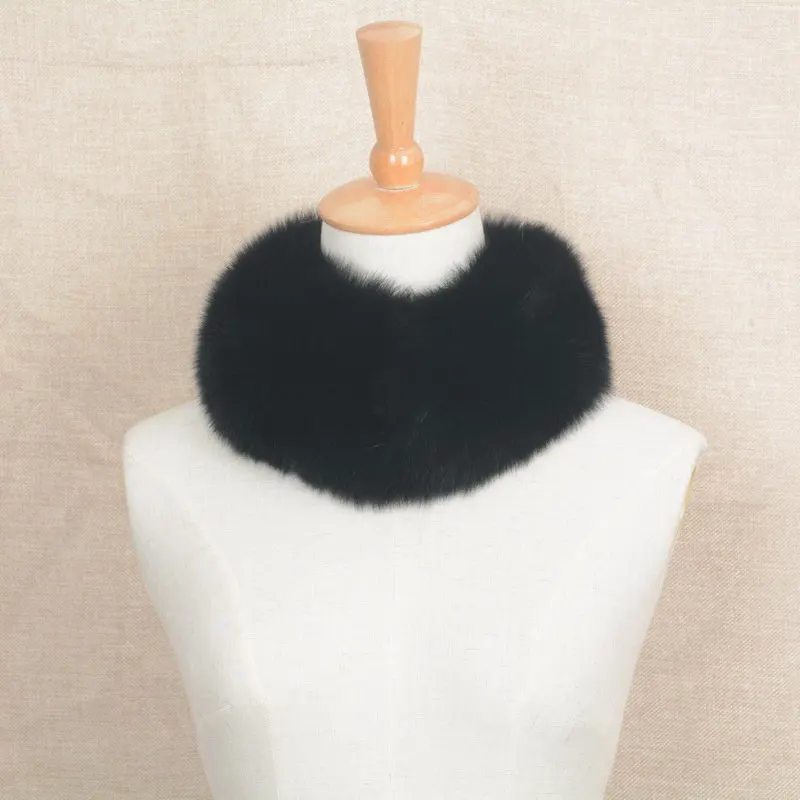 Black JKKFURS Магнитный натуральный Лисий меховой воротник женский модный стиль высокое качество теплый меховой шарф осень зима S1639 - Цвет: Black