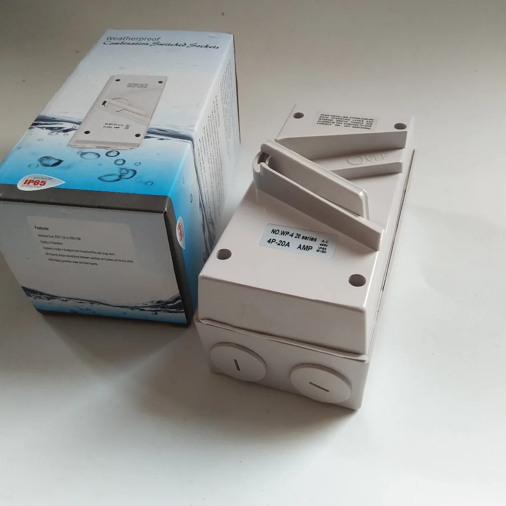 Погодозащищенный изоляционный переключатель IP65 1P 2P 3P 4 полюса 20 А 35 40 наружный