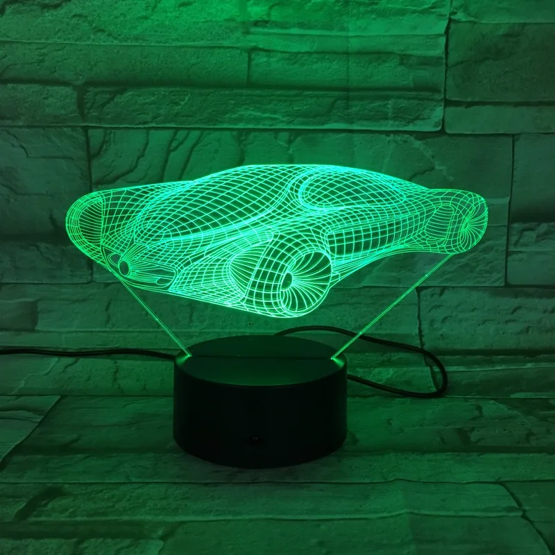3D Led Ночной светильник концепт кар иллюзия лампа подарки для детей автомобильный