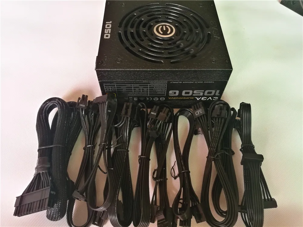 Б/у оригинальный EVGA 1050G полный модуль 80plus ЗОЛОТОЙ Сертифицированный блок питания