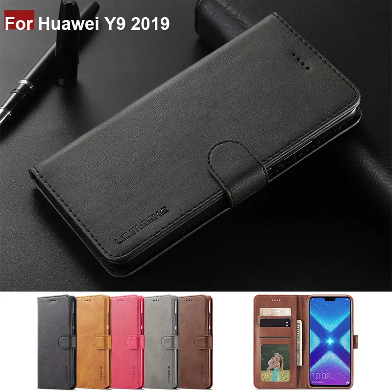 Huawei Y9 Чехол кожаный Винтажный чехол для телефона для huawei Y9 чехол s Флип Магнитный кошелек чехол s на huawei Y9 Чехол подставка