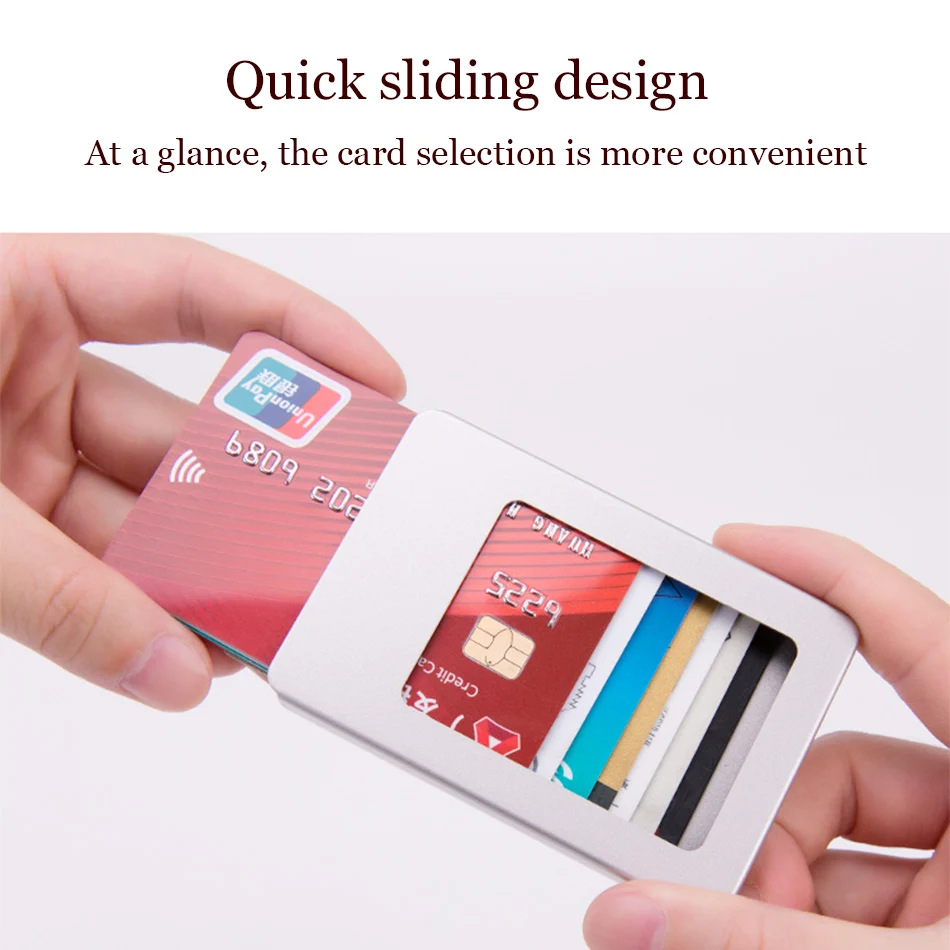 KEEBREAK rfid-держатель для кредитных карт, алюминиевый чехол для банковских и идентификационных карт, металлический автоматический кошелек с отделением для карточек, минималистичный