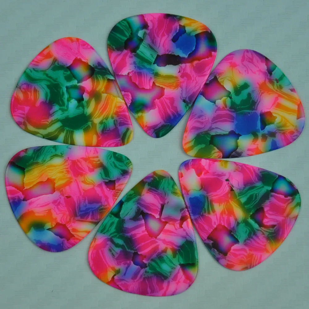 

Lots of 50pcs New Medium 0.71mm Tie Dye Guitar Picks Plectrums Celluloid