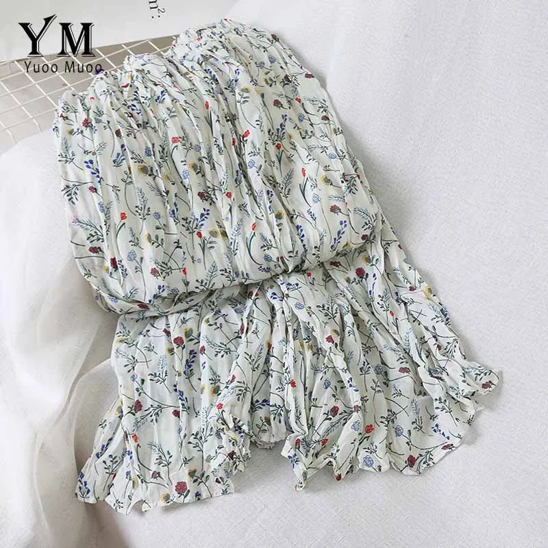 Style6White YuooMuoo популярная красная плиссированная юбка с цветочным рисунком женская элегантная миди-юбка с высокой талией летняя трапециевидная Праздничная юбка в стиле бохо Женская юбка - Цвет: Style6White
