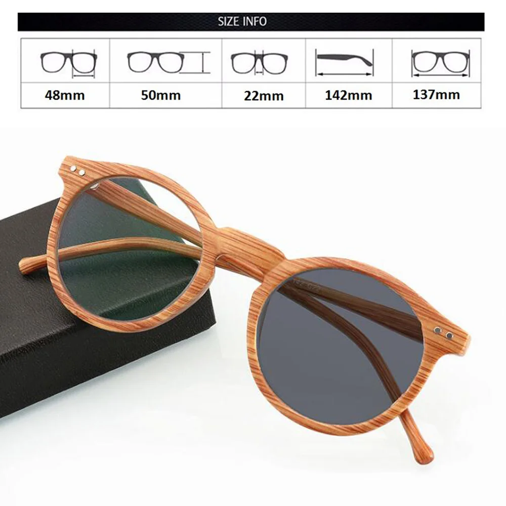 Фотохромные оптические очки имитация дерева миопия Гиперметропия Rx +