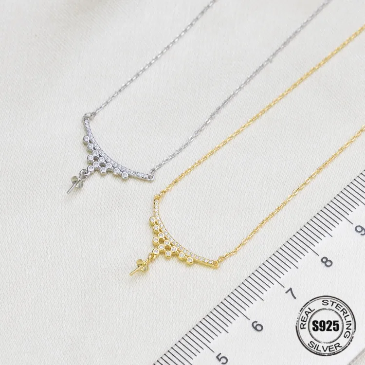 

Necklace Pendant Findings S925 Sterling Silver Necklace Chain Settings Jewelry Parts Fittings Jewelry Making Charm Accessories