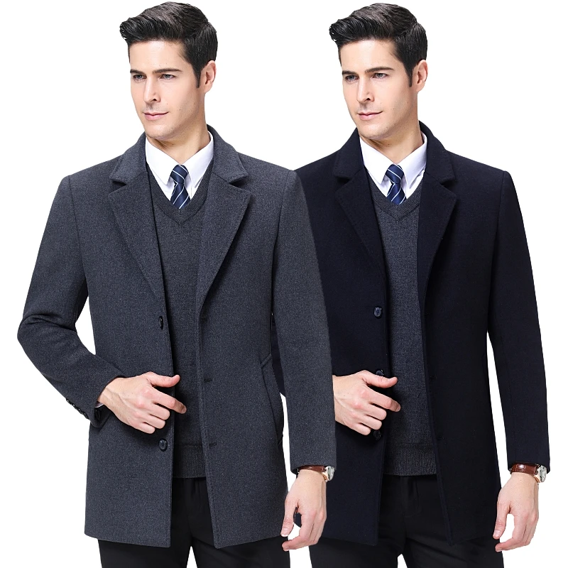 

Мужские повседневные шерстяные куртки, куртки больших размеров XXXL XXXXL из смешанной шерсти для осени и зимы
