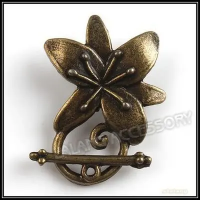 90 пар/лот Винтаж цветок застежка Переключить Модные украшения поиск бронзового