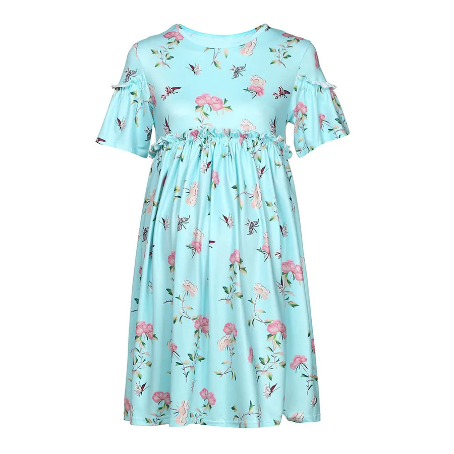 New Ties Waist Floral Printed Linen Maternity Dress Summer Autumn Fashion Nursing Clothes for Pregnant Women Pregnancy Clothing | Мать и