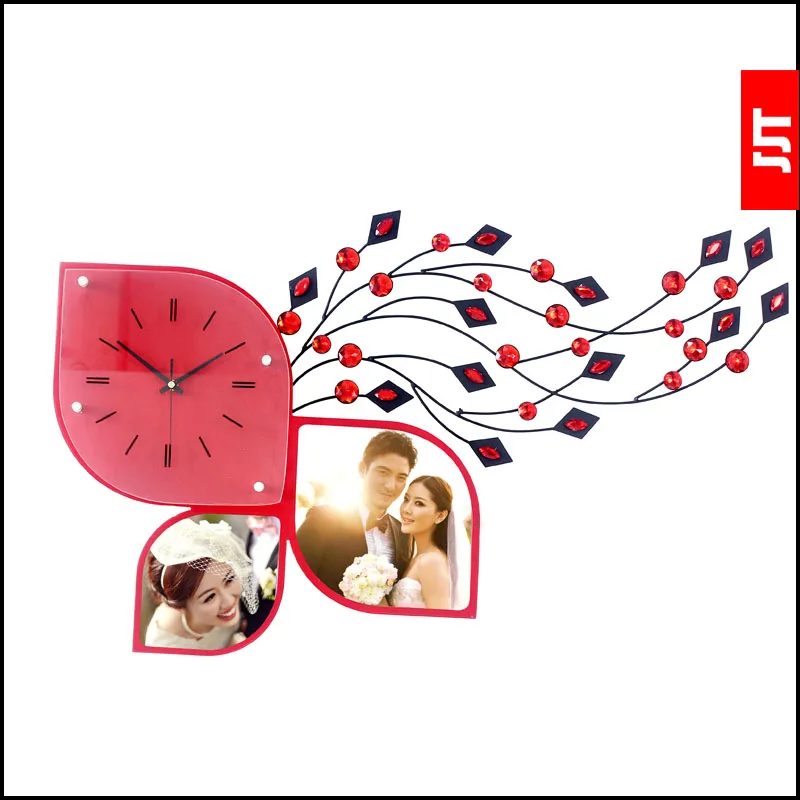 Светящиеся часы для фото настенные с бриллиантами гостиной модные короткие