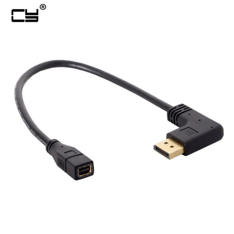 

Left Angled DP DisplayPort 90 Degree to Mini DP DisplayPort Female Cable for Displays Monitors 20cm