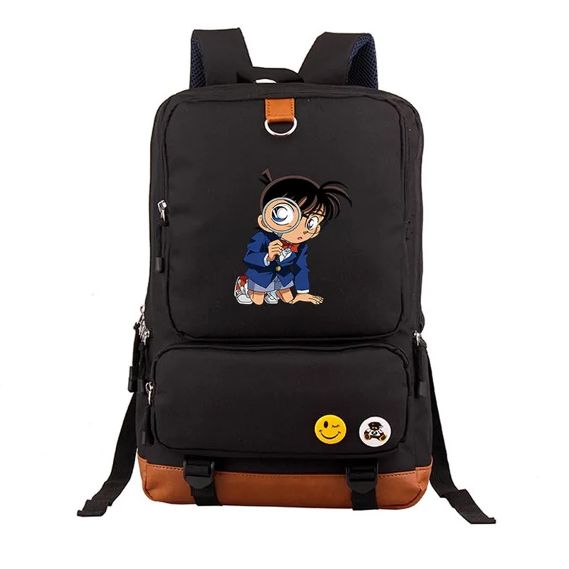 Новый чехол с закрытым рисунком детектива Конана рюкзак из аниме Mochila Feminina