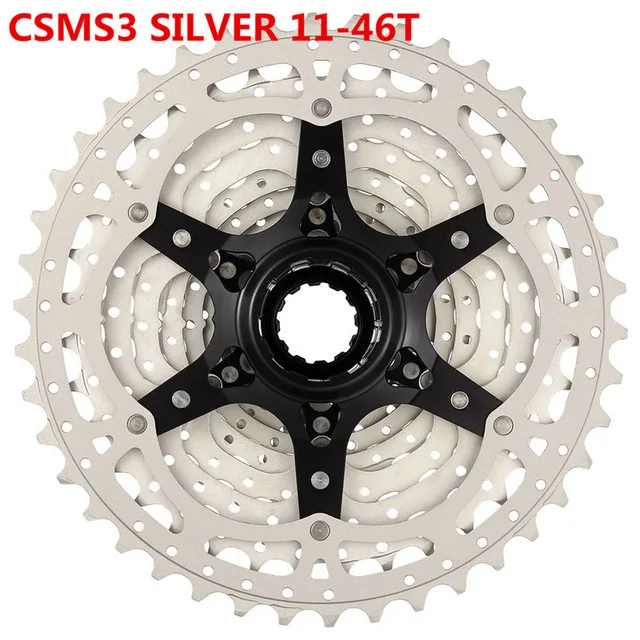 MS3 11 46T Silver Sunrace 10 скоростная кассета CSMS3 CSMX3/11-40 т 42 46T велосипедная кассета для Shimano SRAM маховик 11-40 11-42 11-46 10s кассета - Цвет: MS3 11 46T Silver