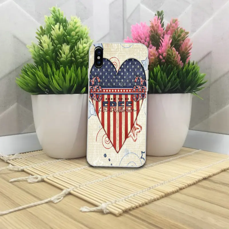 Винтажные мягкие силиконовые чехлы из ТПУ с патриотическим американским флагом