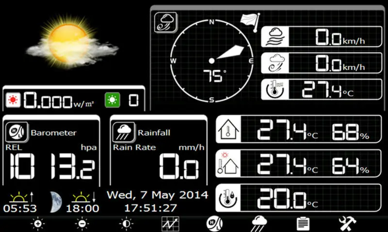 Wi Fi метеостанция с солнечным датчиком беспроводная загрузка данных для хранения