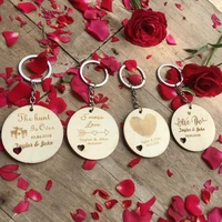 10pcs personalized wood keychain rustic wedding gifts custom engraved wooden key chain wedding party favors souvenirs for guests