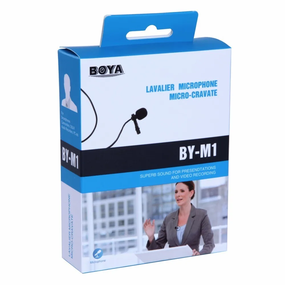 BOYA BY-M1 профессиональный микрофон 6 м петличный стерео аудио Регистраторы интервью зажимом микрофон для iphone samsung Nikon Canon DSLR Pr