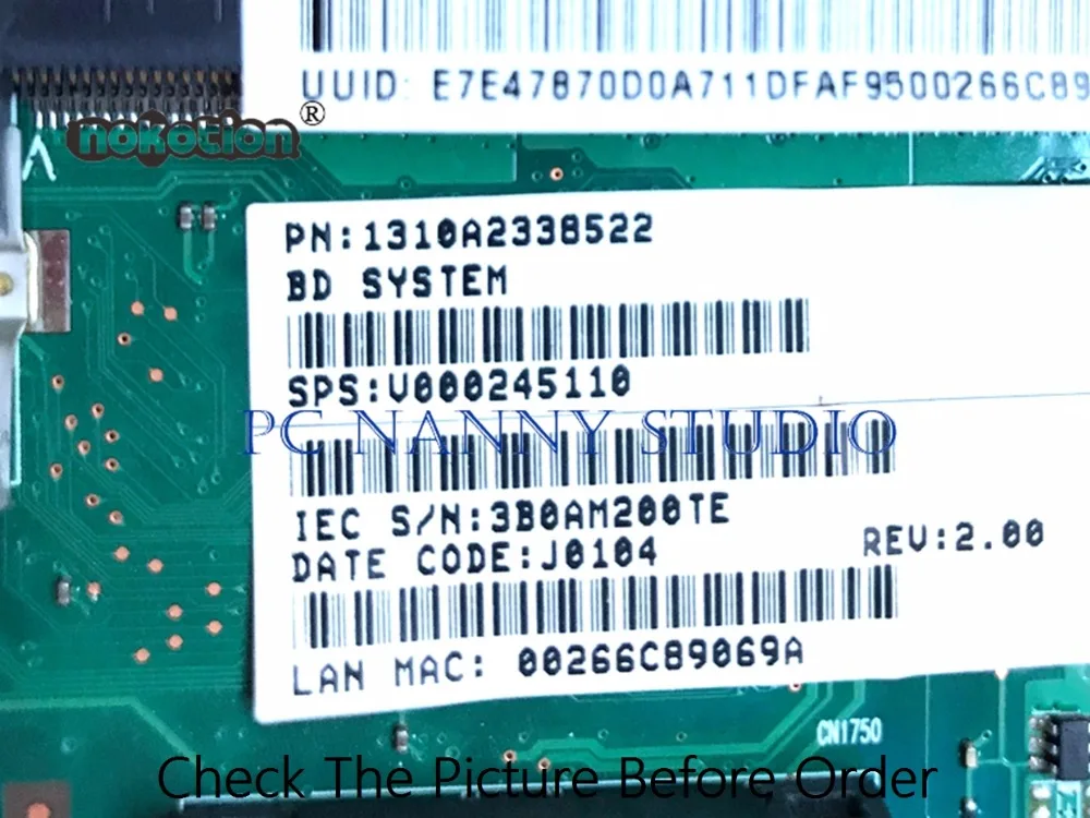 PCNANNY для материнской платы toshiba satellite L630 V000245110 HM55 DDR3 Протестирована | Компьютеры и