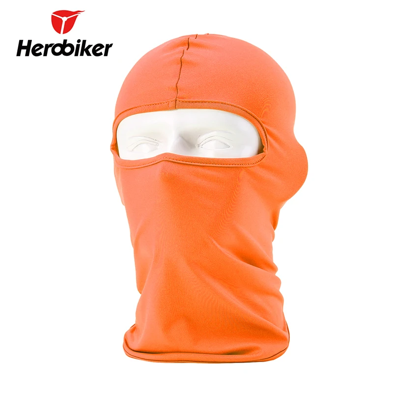 HEROBIKER мотоциклетная маска для лица термальная синтетическая шелковая ультра тонкая Лыжная маска для лица капюшон шлем Балаклава Шляпа головной убор мотоцикл - Цвет: orange