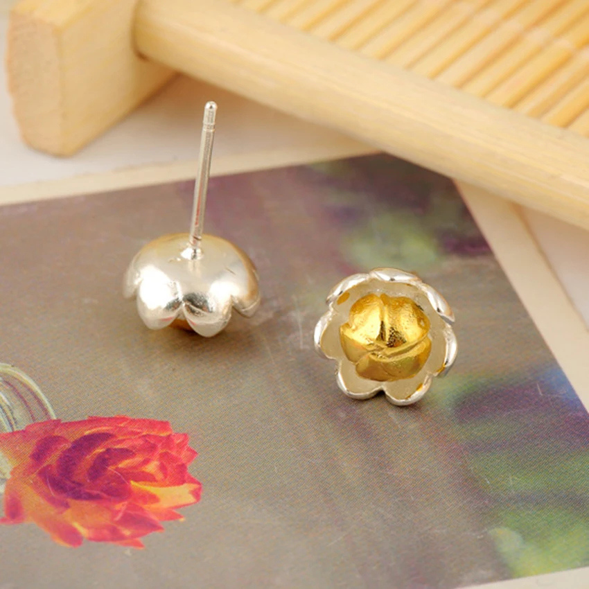 Серьги гвоздики в виде желтых бутонов для женщин и девочек рождественские