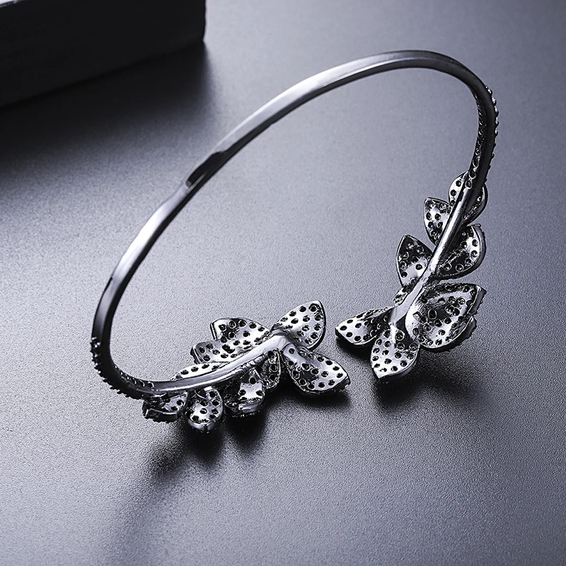 Новые большие квадратные Открытые Браслеты GAOLA с листьями из фианита класса ААА