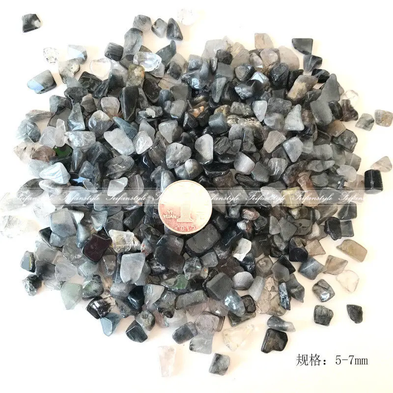 Оптовая продажа 50 г 2 размера натуральный кристалл голубой кварц Rutilated Исцеляющие