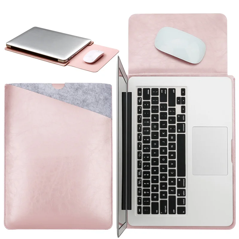 Сумка для ноутбука Мягкий кожаный чехол MacBook Pro retina & Air 12 13 15 двойной карман с