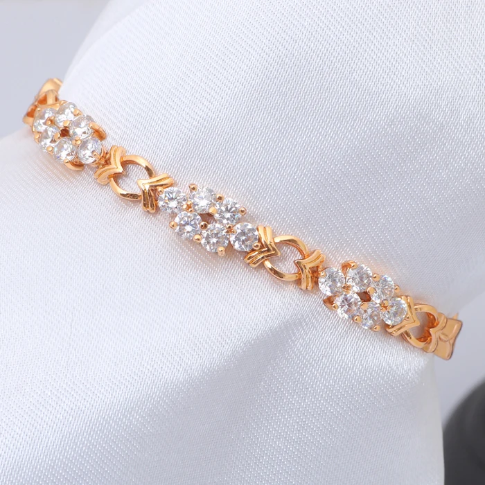 Браслет ROLILASON TB406 женский с белыми кристаллами модное Ювелирное Украшение