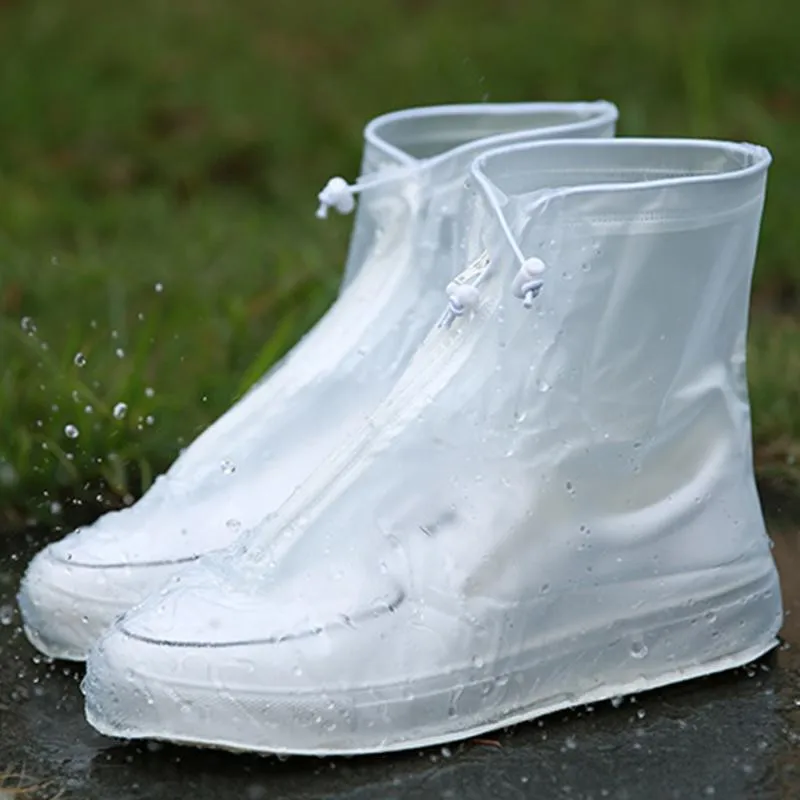 

USHINE High quality durable waterproof thick plastic disposable rain covers for shoes high-top non-slip rainproof shoe covers