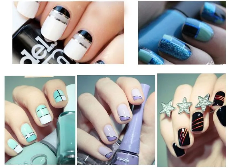 100 шт./лот клейкая лента для дизайна ногтей наклейки украшения инструмент