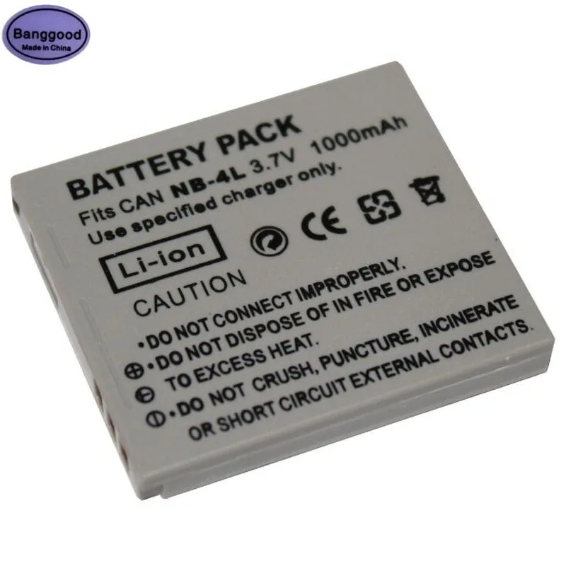 3 7 V 1000 мА/ч NB 4L NB4L CNB Камера Батарея для Canon SD450 SD430 SD400 SD300 SD780 SD750 SD40 XY Цифровой 60 40 50 70