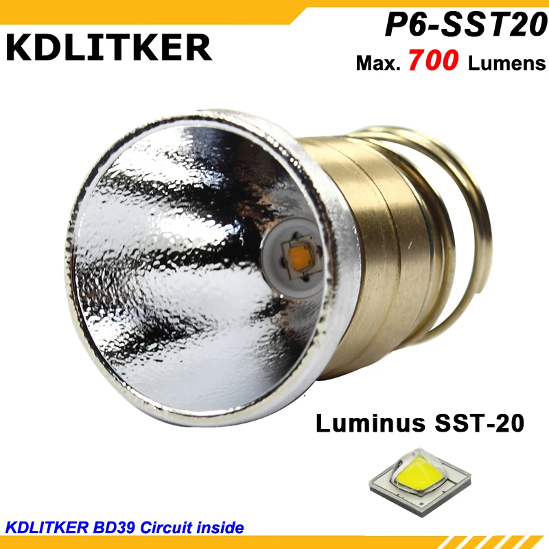KDLITKER P6 SST20 Luminus SST 20 700 Lumens 3V 9V P60 Drop in (Dia. 26 5 мм)|Фонарики и осветительные приборы| |