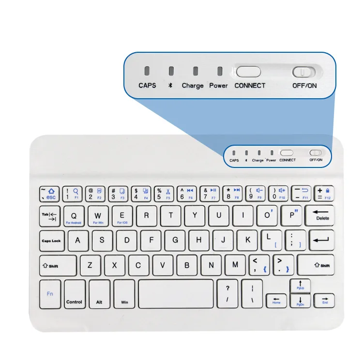 white KuWfi ультра тонкий беспроводной Keyboad Bluetooth 3,0 Мини клавиатура для Ipad Android смартфон Windows ноутбук планшет - Цвет: white