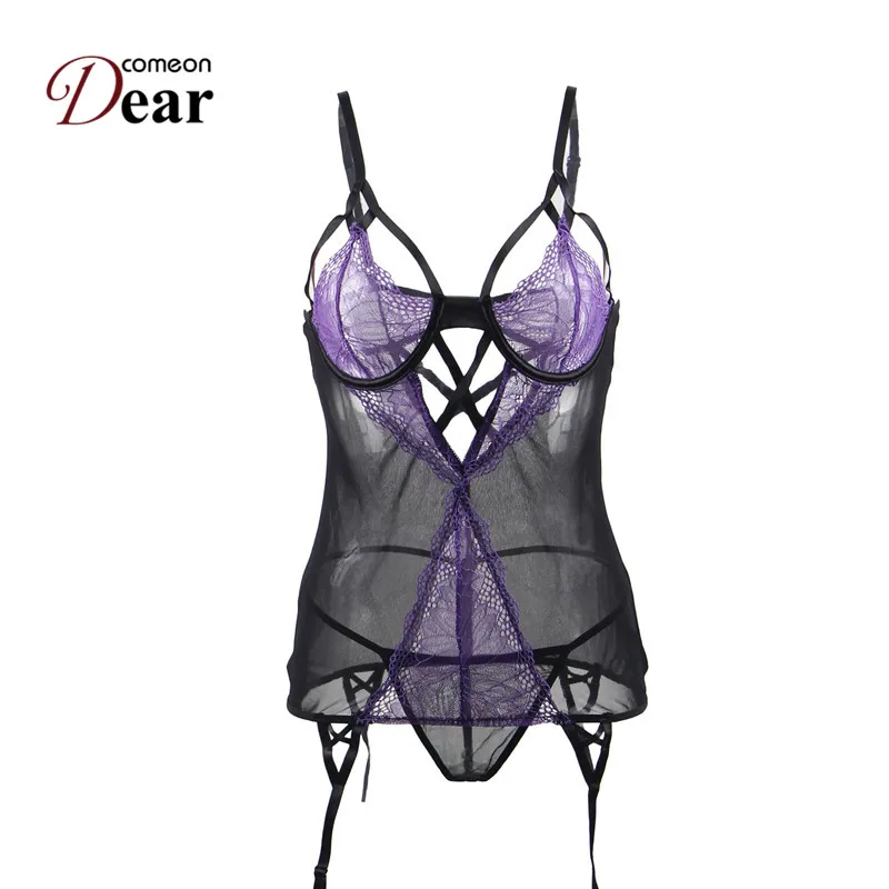Comeondear Детская кукла сексуальное нижнее белье фиолетовое кружево бюстье Babydolls