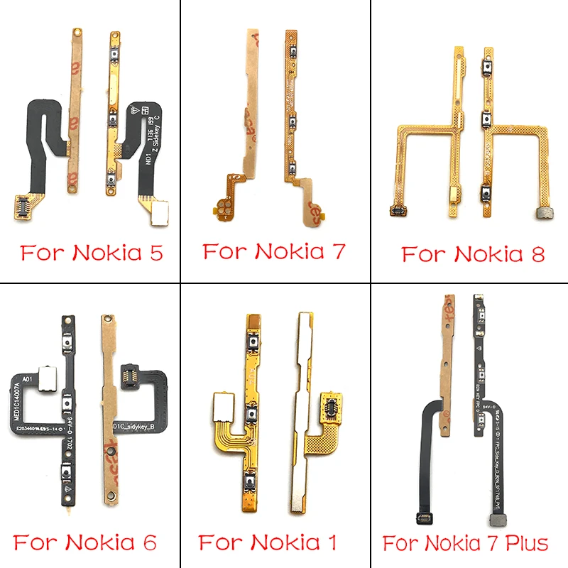 

For Nokia 2 3 5 6 7 8 2.1 3.1 5.1 6.1 7.1 Plus Power Volume On and Off Switch Button Flex Cable FPC Replacement Partd