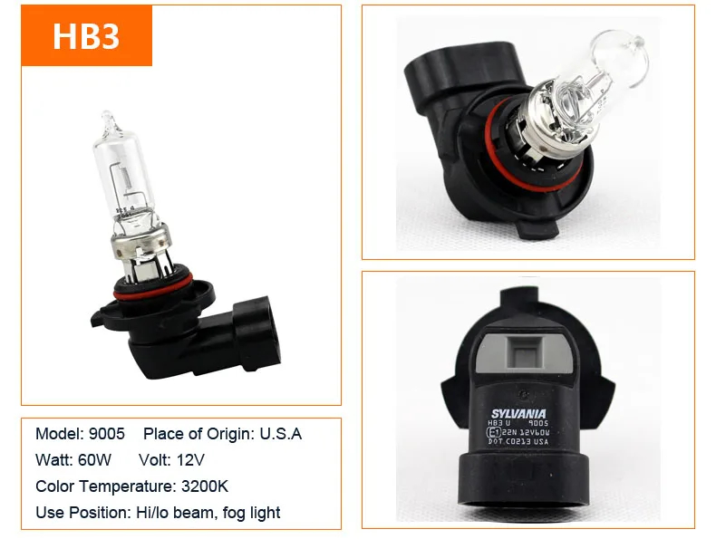 Лампа Ксеноновая OSRAM H1 H3 H4 H7 H8 H9 H11 H13 H15 H16 9005 9006 9007 9008 880 881 H8B H9B H11B HB3 HB4 Автомобильные фары противотуманные лампы авто лампы, 1X